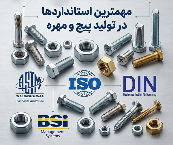استانداردها در تولید پیچ و مهره مهمترین استانداردها در تولید پیچ و مهره کدامند