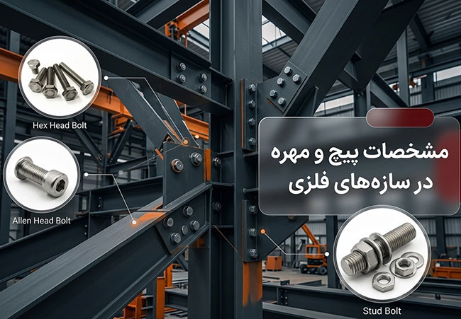 مشخصات پیچ و مهره در سازه های فلزی آشنایی با مشخصات پیچ و مهره در سازه های فلزی
