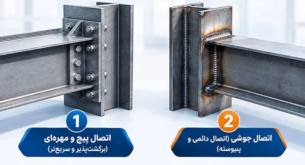 اتصالات پیچ و مهره با اتصالات جوشی چه تفاوتی دارد